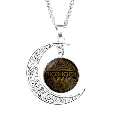 Bioshock Logo Black Moon Necklace Jewelry