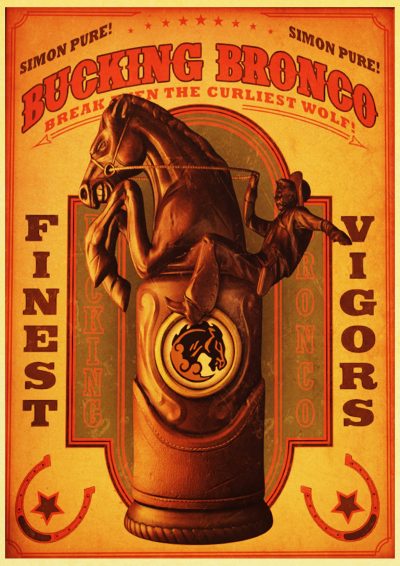 Bioshock Infinite Retro Kraft Painting Dark Gray Poster