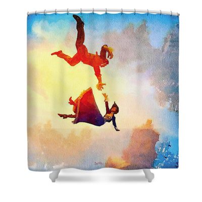 Bioshock Infinite Watercolor Print Shower Curtain