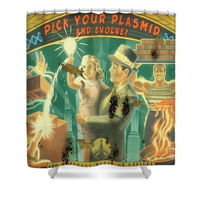 BioShock Pick Your Plasmid and Evolve Shower Curtain