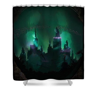 Bioshock Rapture Double Exposure Shower Curtain